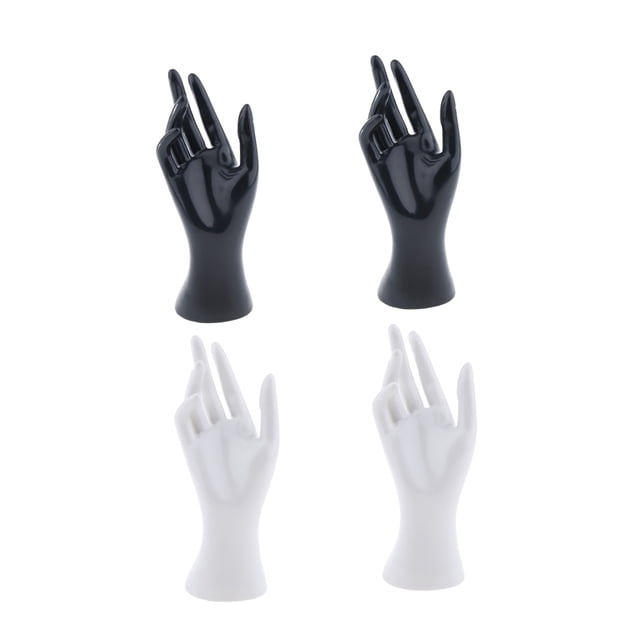Maniquí de mano para Joyas Sunnimix 4 Unidades blanco negro Modelo de Exhibición anti-decoloración