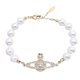 thumbnail image 1 of Saturn Pearl Bracelet for Women, White Pearl Zirconia Elegant Pendant Jewelry Gift, 1 of 5