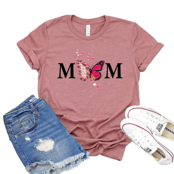 Mom T-shirt Butterfly Shirt Monarch Tshirt Animal Lover Shirts Gift For Mother Women's Mama Tee