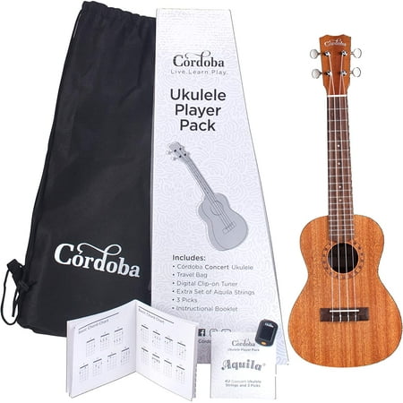 Concert Ukulele Player Pack with Travel Bag
