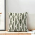 thumbnail image 3 of Green Stripe Throw Pillow Covers 18x18 Inch Set of 2, Outdoor Boho Leaf Decoration Throw Pillow Covers Decorative Rhombus Outdoor Cushion Cover for Sofa Couch Farmhouse Room Bed Decor, 3 of 7