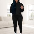 thumbnail image 2 of Sudaderas con capucha para mujer Chándal Color sólido Cordón Jogging Trajes Conjuntos Deportes Casual FLhrweasw Nuevo, 2 of 9