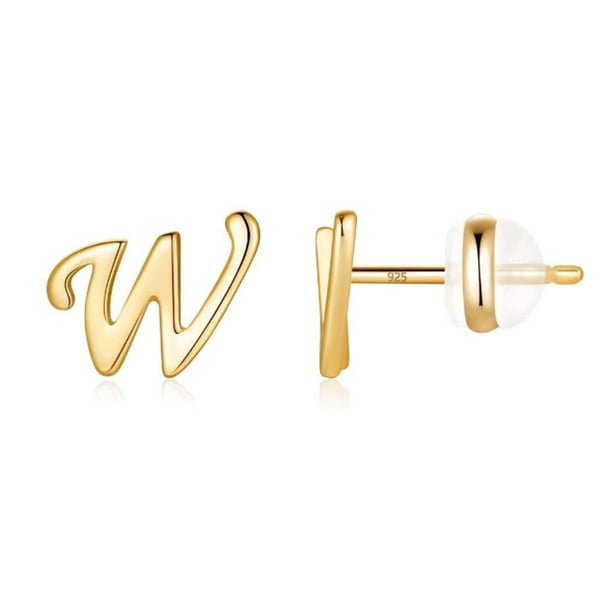 Xihbxyly Pendientes de Oro con 26 Letras Del Alfabeto y Acabado Chapado En Oro para Mujer