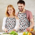 thumbnail image 5 of White Cow Black Spot Pattern Apron-Garden Aprons for Women with Pockets-Cotton Linen Waterproof Kitchen Cooking Gardening Aprons Adjustable for Kitchen,Cooking,BBQ and Salon 33x27 Inch, 5 of 7