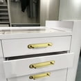 thumbnail image 4 of Goo-Ki 5'' Center to Center Brushed Gold Cabinet Bar Pulls with Backplate, Vintage Classic Retro Drawer Handles Closet Home Kitchen Improvement Hardware,2 Pack, 4 of 7