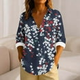 thumbnail image 2 of JGGSPWM Collared Button Down Shirts for Women Long Sleeve Dressy Casual Printed Tops Loose Fit Spring Trendy Tunic T Shirt Black XXL, 2 of 6