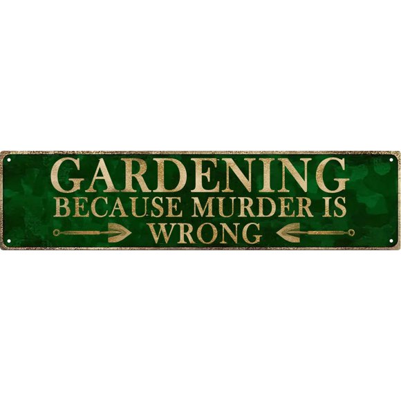 Man Cave Decor Vintage Wall Decor Gardening Because Murder Is Wrong Vintage Tin Signs Funny Street Metal Signs Para El Hogar, Garaje, Pared, Bar, Decoración De 3.9 X 15.7 In