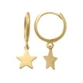 thumbnail image 4 of Anygolds 14K Real Solid Gold Star Drop Huggie Earrings -MOT46947Y Yellow Gold, 4 of 6
