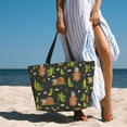 thumbnail image 4 of Yiaed Funny Sloths In The Forest Print Large Capacity Beach Travel Bag - Waterproof Zipper Vacation Tote for Sandproof Storage, and Camping, 4 of 5