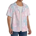 thumbnail image 2 of PAYOHTO Pastel Girly Butterfly Mens Hawaiian Casual Short-sleeved Shirt Tropical Summer Beach Button Down Shirts, 2 of 7