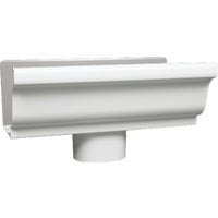 Amerimax 4 In. K Style Galvanized White Gutter Drop Outlet 19010