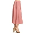 thumbnail image 2 of Women's Solid Print Casual Comfy Elastic A-line Knee Midi Skirt, 2 of 3