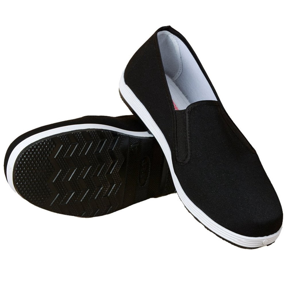 flat black non slip shoes