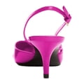 thumbnail image 4 of FSJ Women Low Kitten Heel Closed Pointed Toe Slingback Pumps Comfortable Buckle Ankle Strap Heeled Sandals Dress Shoes Size 9.5 Fushcia, 4 of 4