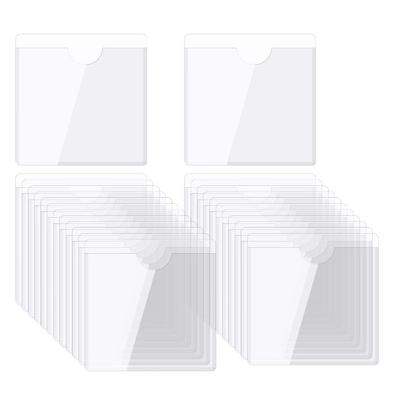Uxcell Bolsillos para Tarjetas Autoadhesivos Transparentes Soportes de Etiquetas 2.9"x2.7"