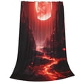 thumbnail image 2 of Honeii Red Moon Lava Print Fleece Blanket - Throw Blanket for Bed, Sofa, Couch, Camping, and Travel , Microplush Ultra Soft Warm Blanket-60"x50", 2 of 7