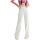 thumbnail image 2 of Vaqueros adelgazantes de terciopelo, pantalones anchos de pierna recta de cintura alta, pantalones hasta el suelo para mujer, 2 of 5