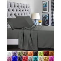 Elegant Comfort 4-Piece Microfiber Bed Sheet Set, Queen – Deep Pocket, 14-inch Deep Pockets, Grey