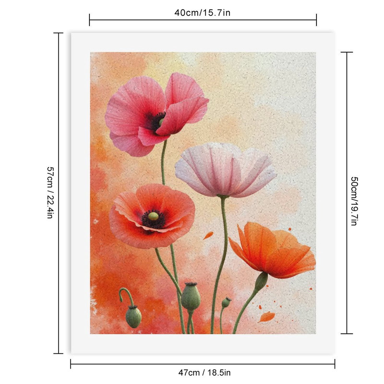 Paint By Numbers Kit for Adults Beginner - Vibrant Colorful Floral Blooms Art DIY Canvas Painting Kits for Adults, Frameless Paint By Number for Adults for Home Wall Decor 16x20 Inch