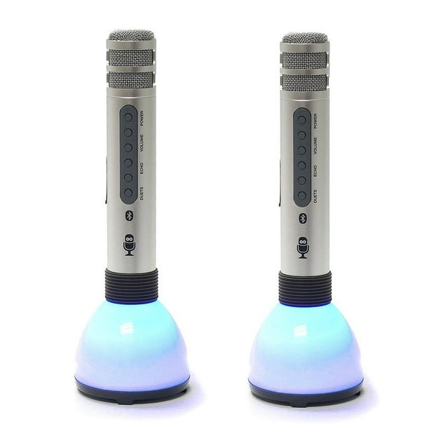 Singing Machine Duet Portable Bluetooth Speaker with Microphone 2Pack
