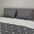 thumbnail image 2 of Geometric Rhombus Comforter & Sham Bedding Set, Monochromatic Retro Repetition with Nested Retro Symmetry, 3 pcs Duvet Set Microfiber Filling Quilt, 5 Sizes, Charcoal Grey and White, by Ambesonne, 2 of 4
