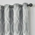 thumbnail image 4 of Eclipse Caprese Geometric Wave Blackout Thermalayer Grommet 52 x 84 Curtain Panel in Silver, 4 of 6