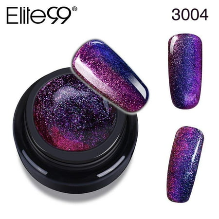 Colour Changing Ducks - Elite99 3D Glitter Starry Galaxy Gel Nail Polish, 5ml New Chameleon Colour Changing Effect Varnish-3004