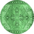 thumbnail image 1 of Ahgly Company Indoor Round Persian Emerald Green Traditional Area Rugs, 7' Round, 1 of 4