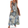 thumbnail image 1 of Vestido sin mangas con estampado de acuarela de guijarros de la playa de Pescadero, vestidos elegantes sueltos para mujer, vestidos de fiesta para mujer, vestidos de baile, 1 of 7