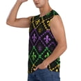 thumbnail image 3 of Picia Mardi Gra Geometric mens Cotton Tank Undershirts , Moisture-wicking Ribbed Tanks, Lightweight Cotton Tank Undershirts-Medium, 3 of 8