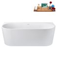thumbnail image 3 of 67" Streamline G-46-211-PBR Soaking Glossy White Freestanding Tub and Tray With Internal Drain in Polished Brass, 3 of 20