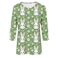 thumbnail image 5 of lcziwo Ofertas en Walmart Happy Easter Shirt for Women 3/4 Sleeve Funny Tops Rabbit Graphic Colored Eggs Print Tee Shirts 2025 Cotton Pullover Vacation Outfits Multicolor S, 5 of 6