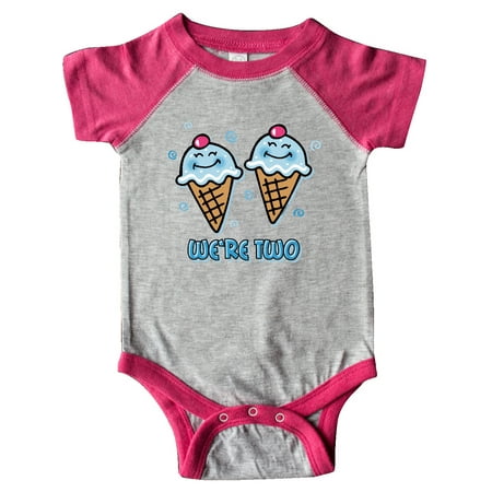 

Inktastic Ice Cream We re Two Twin Boys Gift Baby Boy Bodysuit