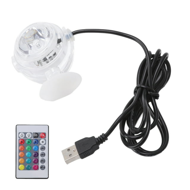 LED Lumière de Poisson, Autour de Nous Plug 110-240V 1W Angles Réglables Lumières d'Aquarium USB avec Télécommande pour Aquarium