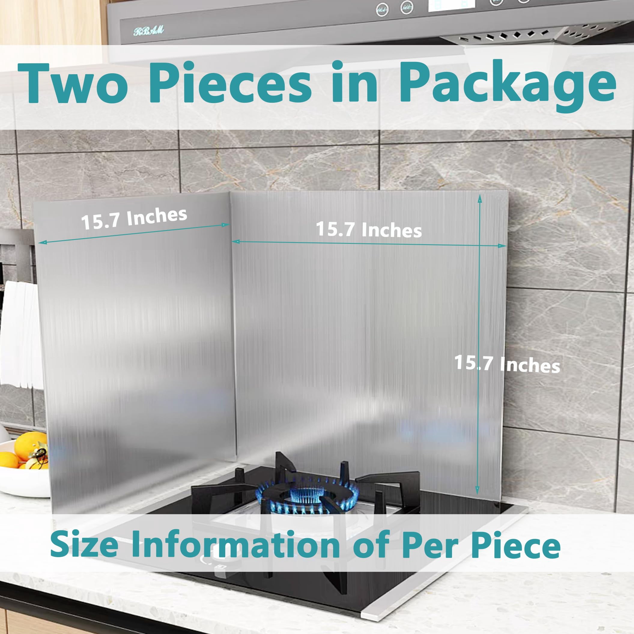 Grease Stove Splash Guard For Cooking | 2 Sided Kitchen Splatter Backsplash Protector Wall  Foldable Stainless Steel 15.7" X Per Piece 2 In Package