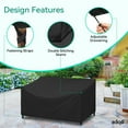 thumbnail image 5 of Adiqo Patio Loveseat Cover Waterproof, Outdoor Lawn Bench Cover, Outdoor Couch Cover Sofa Cover for 2-Seater for Outdoor Furnitures, 60"W x 34"D x 30"H, Black, 5 of 7