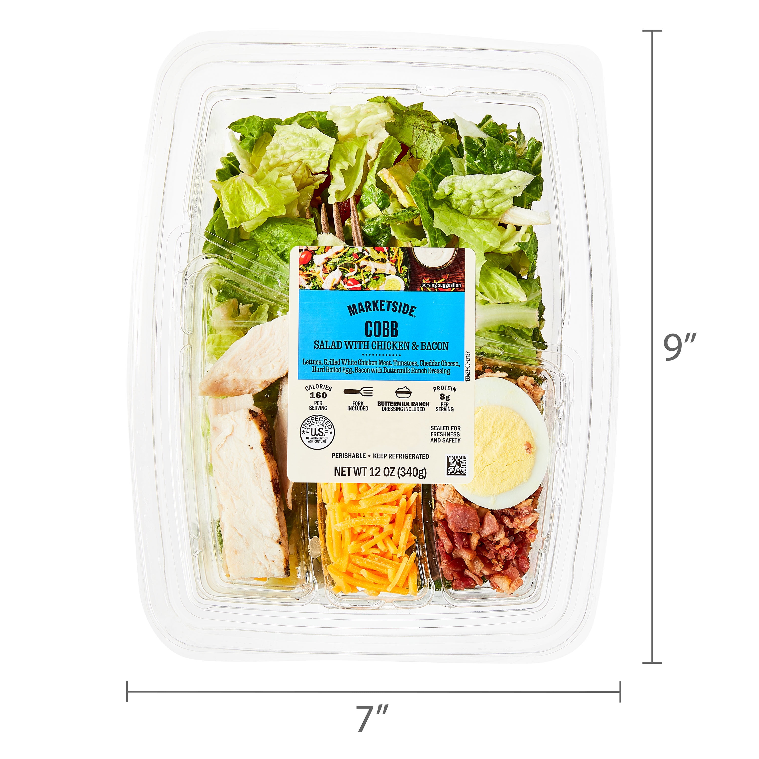 Marketside Ranch Cobb Salad with Chicken and Bacon, 12 oz Tray (Fresh)