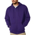 thumbnail image 2 of sususu Mens Hoodies Pullover Big And Tall Solid Color Zip Up Hooded Sweatshirt With Front Pockets Casual Pullover Jacket For Outdoor Athletic Wear,Purple,XXL, 2 of 3