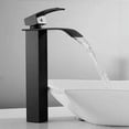 thumbnail image 1 of Grifo de baño contemporáneo con instalación montada en la plataforma, diseño moderno en cascada, válvula de cerámica con vida útil significativamente mayor para una fácil instalación en cualquier, 1 of 5