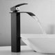 thumbnail image 1 of Grifo de cascada con caño alto, mezclador de lavabo alto de un solo orificio, grifo de lavabo con una sola palanca, mezclador de agua fría y caliente de cobre para baño, 1 of 5