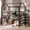 Black, variant on Miniyam Twin House Low Loft Bed Frame with Stairs, Charging Station and Storage Bag, Black