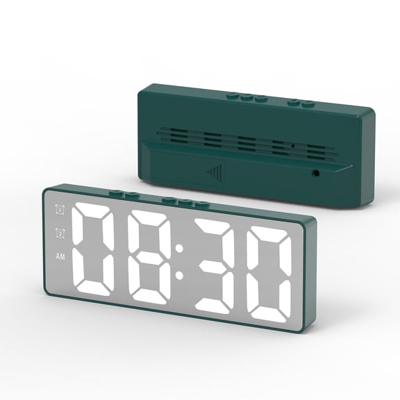 JGJJUGN LED Alarm Clock Digital Display Temperature Monitor Battery & Plug-in Dual Power Mute Design for Home Office Use