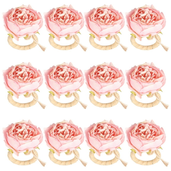 12Pcs Cloth Simulation Rose Style Napkin Rings Set Versatile Bright Color Napkin Holders Rings for Wedding Banquet Birthday Party