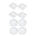 thumbnail image 1 of 8 Pcs Moule en Silicone : 4 Pcs Moules Carrés & 4 Pcs Moules Ronds en Silicone, pour Moulage avec Résine, Ciment, 4 * Moules Carrés en Silicone pour sous-Verres 4 * Moule Rond en Silicone, transparent Blanc, 1 of 8