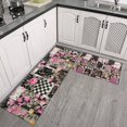 thumbnail image 2 of Pioneer Flower Floral Print Pattern Kitchen Rugs Sets Of 2,Anti Fatigue Kitchen Mat Rugs Non Slip Washable,Decorative Kitchen Floor Mats for Kitchen,Sink,Laundry,17"x30"+17"x47", 2 of 7