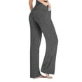 thumbnail image 5 of Capreze Ladies Trousers Solid Color Yoga Pants Elastic Waist Bottoms Full-length Jogger Pant Drawstring Sweatpants Dark Gray 4XL, 5 of 6