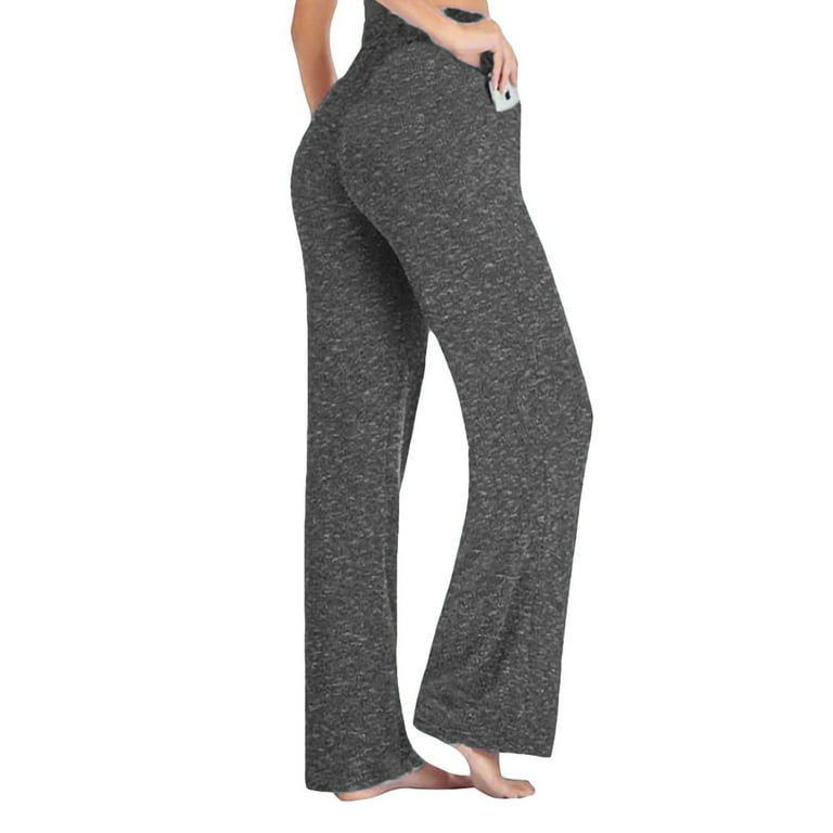 Lumento Lounge Pants for Women Pajama Pants High Waisted Casual Pants Plus  Size Stretch Long Wide Leg Pants Bootleg Gym Fitness Pants Gray XXL