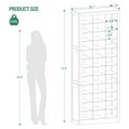 thumbnail image 2 of Shoe Storage Cabinet, 36 Pairs Standing Closet Organizer, 8.8" Widened Cell Wood Shoe Organizer, 12 Tiers Vertical Space Saving Shoe Rack for Entryway, Bedroom, White SR20703X, 2 of 9