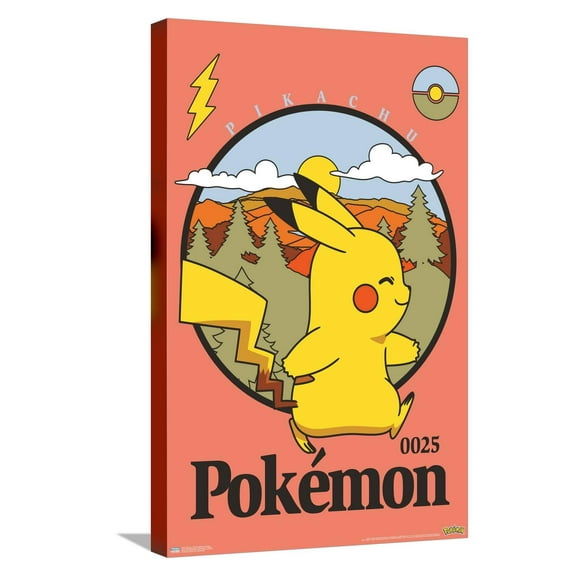 Pokémon - Pikachu Outdoor Adventure Canvas Wall Poster, 14.725" x 22.375"