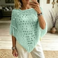 thumbnail image 3 of YTCAMLO Sequin Womens Tassels Poncho Top Dressy Hollow Out Shawl Capes for Party Festival See Through Cover Up Beachwear, 3 of 5